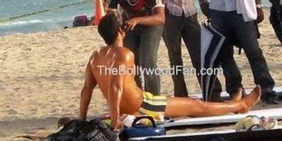 John Abraham on Beach for Dostana